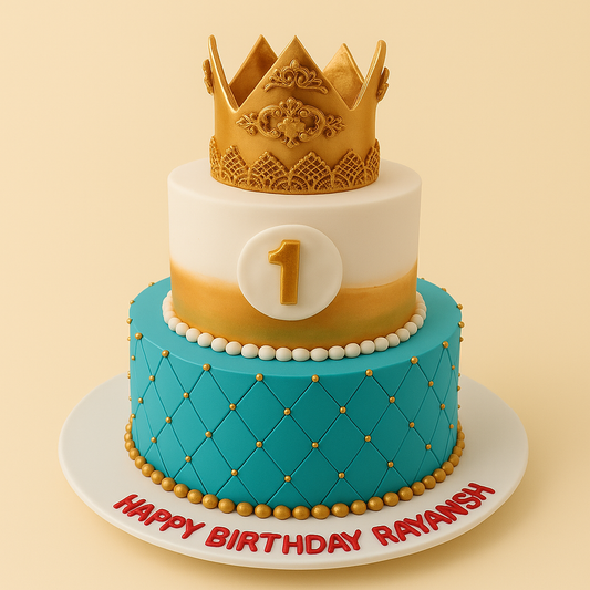 Royal Crown First Birthday Cake