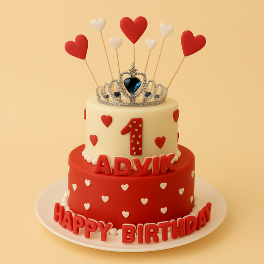 Royal Crown Hearts Cake