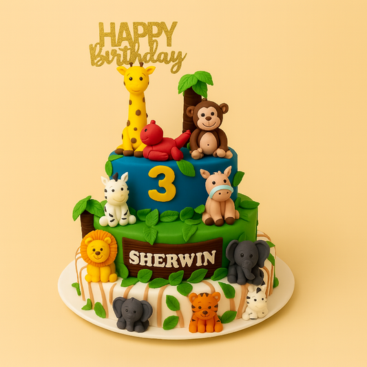 Safari Adventure Tier Cake