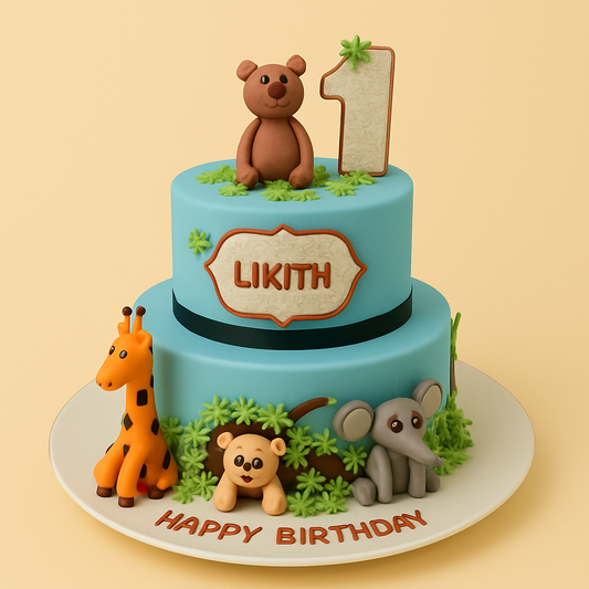 Jungle Safari Theme Cake