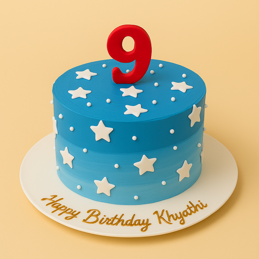Starry Blue Birthday Cake