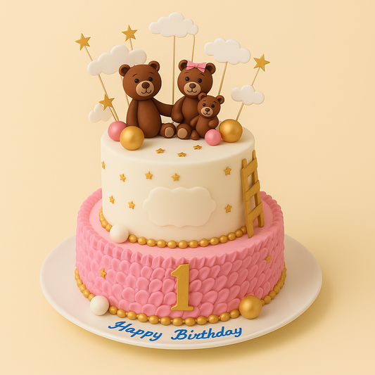 Teddy Bear First Birthday Cake