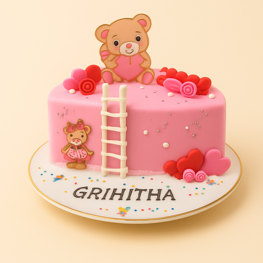 Teddy Love Ladder Cake