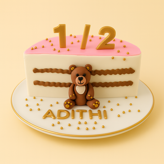 Teddy Slice Half-Birthday Cake