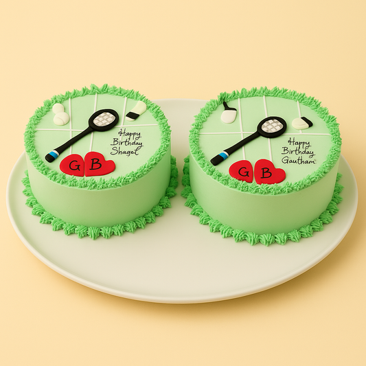 Twin Badminton Lovers Cake