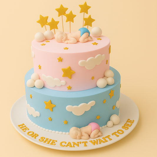 Twinkle Star Gender Reveal Cake