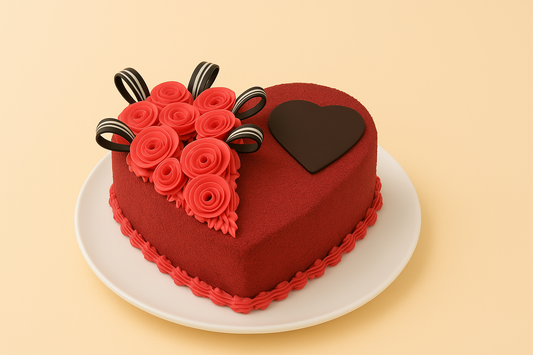 Velvet Romance Heart Cake