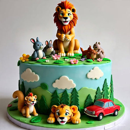 Jungle Themed Designer Fondent Cake