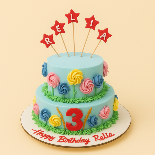 Whimsical Candy Garden Birthday Cake